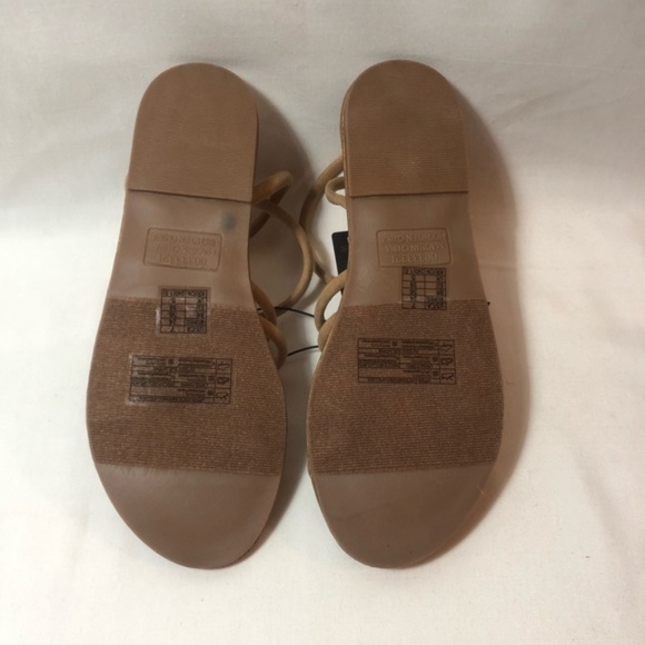 New Women's Strappy Wraparound Sandals Taupe Nude Color - Picture 6 of 12